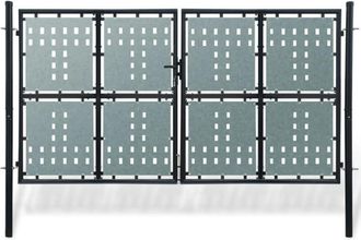vidaXL Puerta De Valla De Jard&iacute;n Negra 300x200 Cm Vidaxl