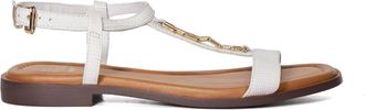 Dune London Ladies LOTTYS Chain Detail Croc-Effect Flat Sandals Size UK 3 Casual Sandals White