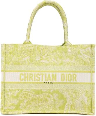 Dior Pre-owned Tote Bags, female, Yellow, Size: ONE SIZE Pre-owned Canvas totes