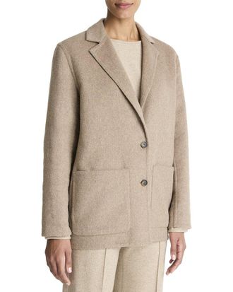 Vince Double Faced Wool & Cashmere-Blend Cardi Blazer