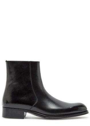 Tom Ford Leather Ankle Boots - Black - 45 (IT45 / UK11)