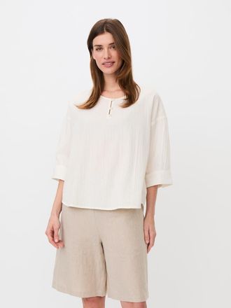 Masai Madyrentha Round Neck Oversized Blouse in Jet Stream at Nordstrom, Size X-Small
