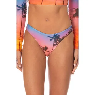 Maaji Peach Drift Sublimity Reversible Bikini Bottoms in Blue at Nordstrom, Size Medium