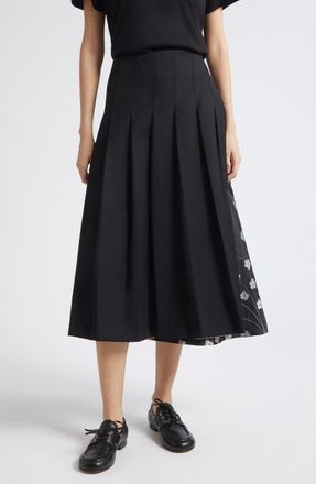 Stine Goya Hybrid Pleated Midi Skirt in Bouquet In Pieces at Nordstrom, Size Xx-Small