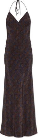 Matteau Low Back Halter Dress - Dames - Maxi kleedjes - Bruin - M - Leer - Kleedjes