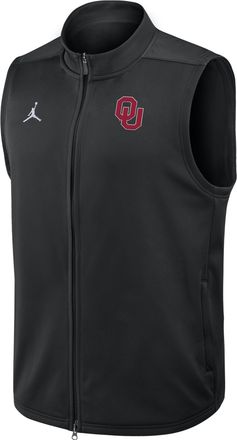 Nike Jordan Mens Oklahoma Victory Jordan Brand Therma-FIT College Full-Zip Vest in Black | 0JOJ00AOKN-3VN
