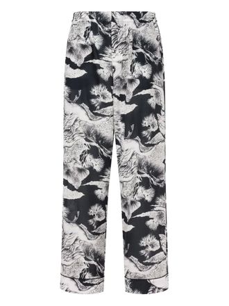 Moschino Pantaloni a fiori - Nero