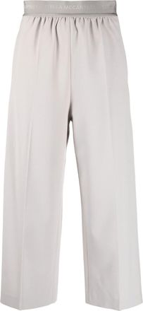 Stella McCartney cropped wide-leg trousers - women - Polyester/Spandex/Elastane/Wool - 40 - Grey