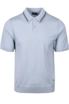 Paul Smith Mens MERINO SWEATER SS POLO BLUE Cotton - Size X-Large