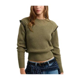 Pepe Jeans London Ronde hals gebreid - Dames - Truien - Groen - Maat: M Wol
