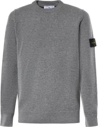 Stone Island Crew Neck Jumper - Heren - Ronde hals truien - Grijs - M - Wol - Truien & Vesten
