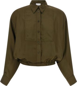 Nude Nude, Overhemden, Dames, Groen, M, Fluid Viscose Shirt