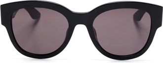 Alexander McQueen Eyewear Zonnebril met rond montuur - Zwart