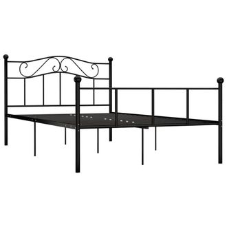 Berkfield Home Bed Frame Black Metal 120x200 cm | Size: Small Double