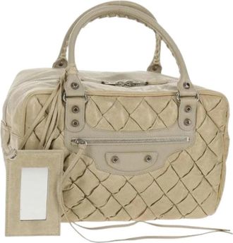 Balenciaga Pre-owned Leather Handbag - Dames - Vintage Handtas - Beige - ONE Size - Leer - Vintage