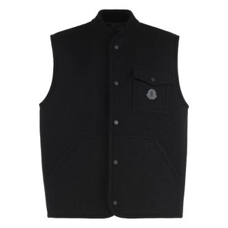 Moncler Vests, male, Black, Size: 2XL Boucle Wool Gilet