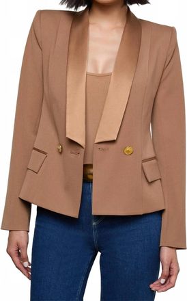 L'agence Imogen Satin Lapel Blazer In Cinnamon Swirl