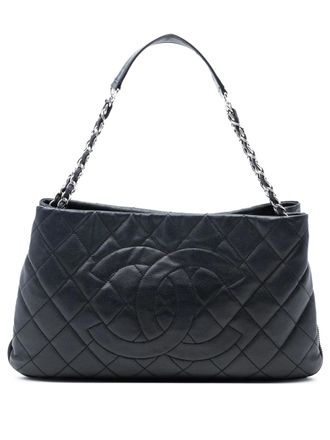 Chanel 2011 CC Caviar Expandable gewatteerde shopper - Zwart