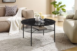 Salesfever Couchtisch »Designer Couchtisch« 1 Stk. tlg. Tischplatte in Marmoroptik