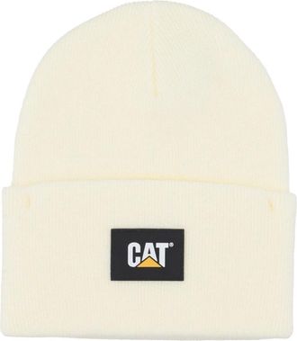 CAT Geribbelde Beanie Roomkleurige Hoed - Heren - Hoeden - Beige - ONE Size - Accessoires