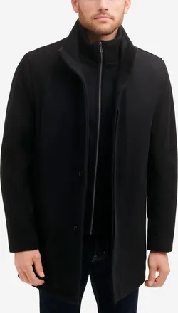 Cole Haan Mens 34 Classic Stand Car Coat - Black Size Small