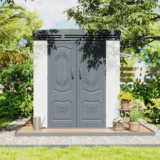 Outdoor Living 6x4ft plastic shed with window & aluminium structured support in Grey