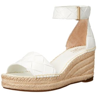 Franco Sarto CIemens Espadrille Wedge Sandal White I0009L1100 Womens