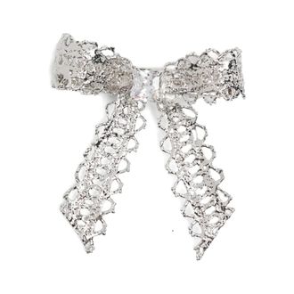 Shushu/Tong Hair Accessories, female, Gray, Size: ONE SIZE Open-knit Bow Hair Clip