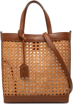 Saint Laurent Pre-owned Saint Laurent Toy Rattan and Calfskin North South Shopping Tote Ladies OBTV7EXU2UAGF78Z