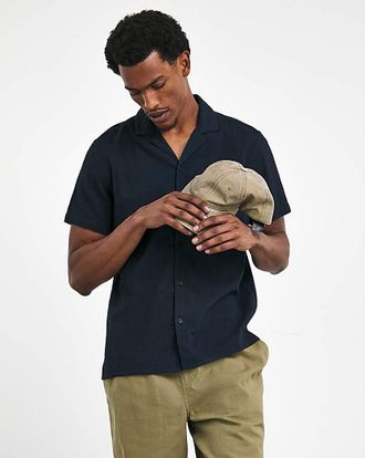 Jacamo Cuban Seersucker Collar Shirt