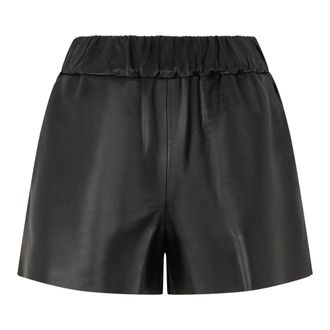 Red Valentino Short Shorts, female, Black, Size: 2XL Leather Shorts