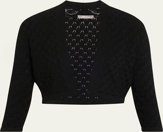 Lela Rose Pointelle Knit Bolero Jacket