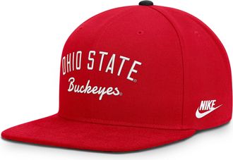 Nike Ohio State Legacy Pro Nike Mens Dri-FIT College Adjustable Hat in Red | NC12064YOBV-38H