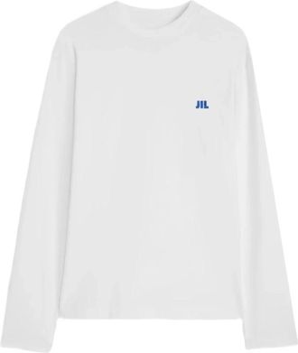Jil Sander T-shirt - Heren - Longsleeves - Wit - L - Katoen - Tops