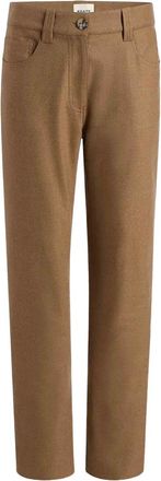 Khaite straight-leg wool-blend trousers - Brown