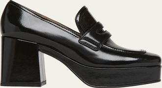 Gianvito Rossi Patent Platform Penny Loafers