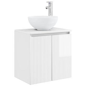 vidaXL Vanidad Con Lavabo De Pared Blanco Brillante 49,5 X 35 X 63 Cm Vidaxl