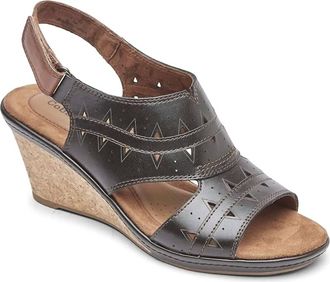 Cobb Hill Womens Janna Perf Sling Sandal In Black