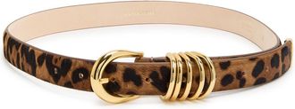 D&eacute;hanche Hollyhock Leopard-print Calf-hair Belt - S