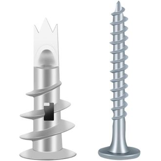 Elle 100 Tornillos Y Tacos Met&aacute;licos, Tacos Para Placas De Yeso, Tacos Autorroscantes, Tacos Para Placas Con Tornillos, Tacos Para Azulejos De Yeso, Para F