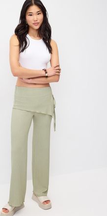 Twik Womens Wrinkled-effect wraparound pant