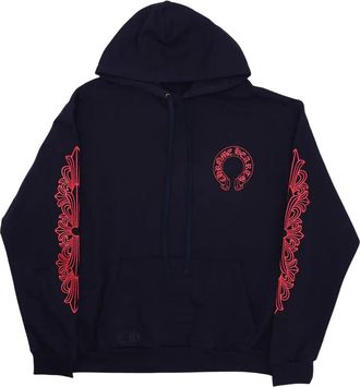 Chrome Hearts Hoodie met hoefijzer logo - Blauw