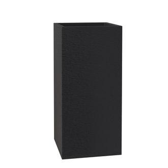 Leisure Mod Basalt Series Poly Stone Planter 11 Square 23.6 High in Black