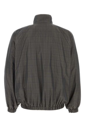 Balenciaga Mens Embroidered Nylon Jacket Grey-Blue Giubbini Grey/blue