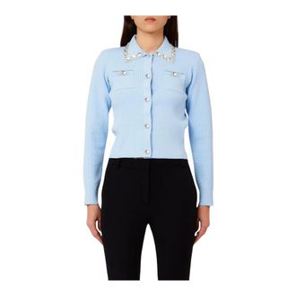 Liu Jo Dames, Blouses & Shirts, Blauw, Maat: M Viscose