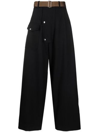 Plan C wide-leg cargo trousers - Blue
