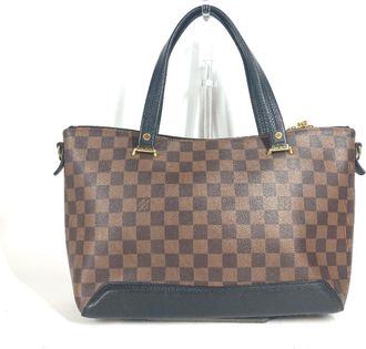 Louis Vuitton Black Brown Damier Canvas Noir Damier Canvas Leather Shoulder Bag Tote Bag (Pre-Owned)