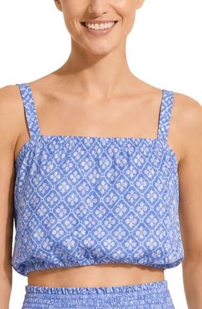 Change of Scenery Dani Bubble Crop Top in Meridien Breeze at Nordstrom, Size X-Small/small