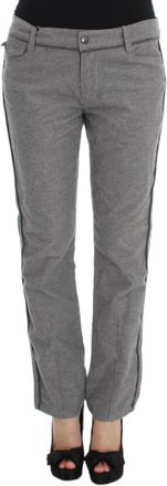 Ermanno Scervino Grijze Casual Katoenen Broek - Dames - Straight fit broeken - Grijs - M - Katoen - Broeken