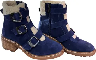 Vince Camuto Womens Klerica Leather Boots In Navy